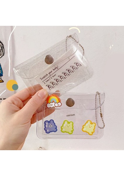 Moda Şeffaf Su Geçirmez Pvc Kadın Kart Durumda Kartvizitlik Erkekler Kredi Kartı Çantası Kımlık Kartı Mini Cüzdan Kızlar Bozuk Para Cüzdanı (Yurt Dışından)
