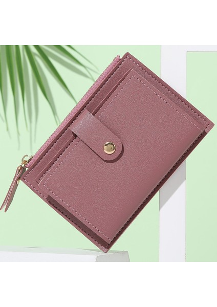 Erkek Kadın Moda Düz Renk Kredi Kartı Kımlık Kartı Çok Yuvalı Fermuar Kart Tutucu Rahat Pu Deri Mini Bozuk Para Cüzdanı Cüzdan Kılıf (Yurt Dışından) fiyatları