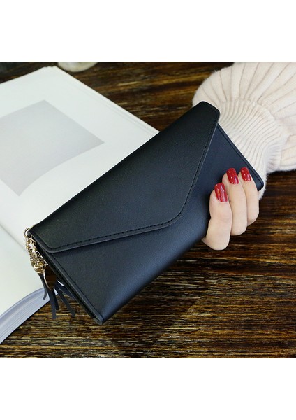 Uzun Püskül Cüzdan Kadın Çantalar Moda Bozuk Para Cüzdanı Kart Sahibinin Cüzdan Kadın Yüksek Kaliteli Debriyaj Para Çantası Pu Deri Cüzdan (Yurt Dışından)