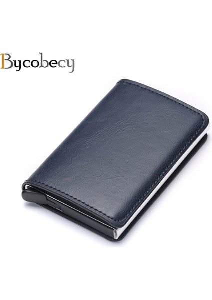 Bycobecy Hırsızlığa Karşı Cüzdan Vintage Deri Erkek Kredi Kartı Tutucu Engelleme Rfid Cüzdan Alüminyum Kutu Kasa Kartlıklı Cüzdan Çanta (Yurt Dışından) fırsatları