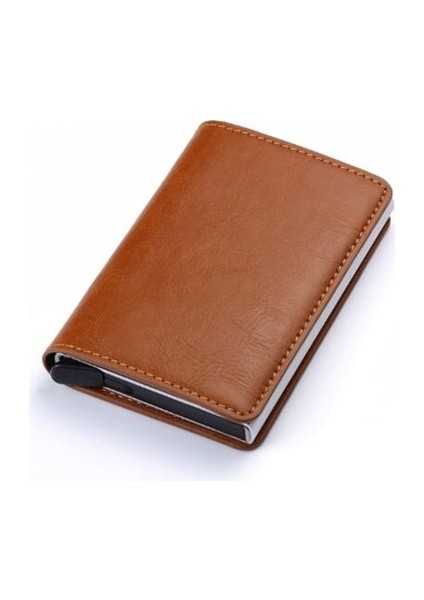 Bycobecy Hırsızlığa Karşı Cüzdan Vintage Deri Erkek Kredi Kartı Tutucu Engelleme Rfid Cüzdan Alüminyum Kutu Kasa Kartlıklı Cüzdan Çanta (Yurt Dışından) indirimleri