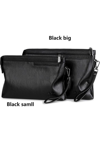 Erkekler Moda Cüzdan Pu Deri Erkek El Çantası Iş Çanta Çanta Telefon Çift Fermuarlı Çanta Erkek Para Para Çantaları Kart Sahibinin (Yurt Dışından)