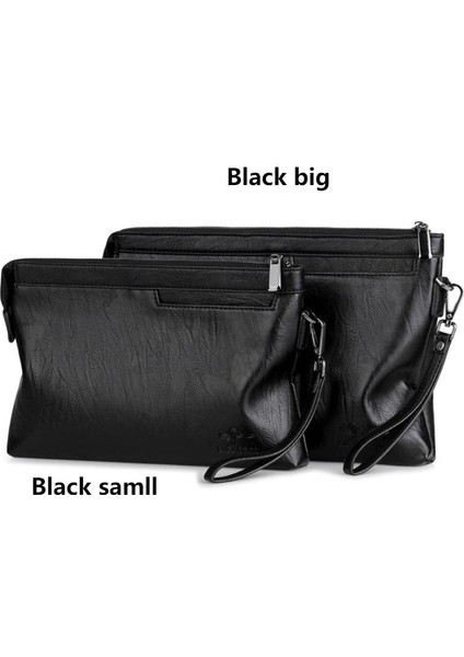 Erkekler Moda Cüzdan Pu Deri Erkek El Çantası Iş Çanta Çanta Telefon Çift Fermuarlı Çanta Erkek Para Para Çantaları Kart Sahibinin (Yurt Dışından)