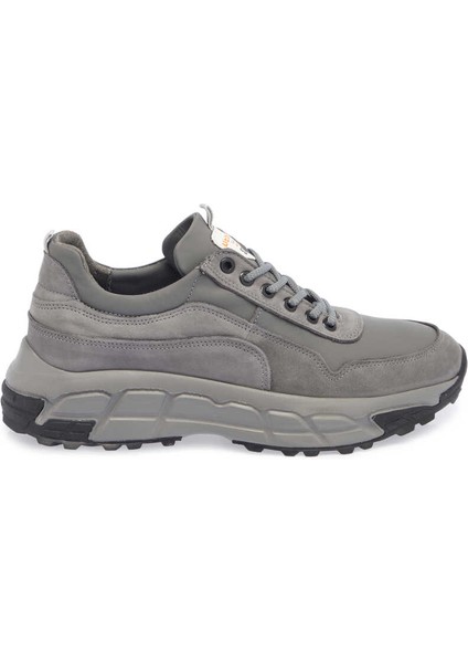 Gri Hakiki Deri Erkek Sneaker - E23S1AY56387-B43