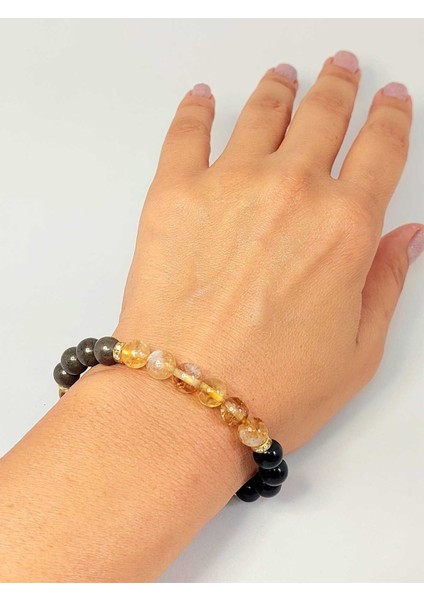 Bolluk & Bereket Enerjisi 8mm Özel Kombinasyon Doğal Taş Kadın Bileklik fiyatları