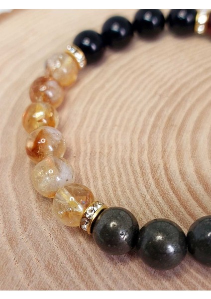 Bolluk & Bereket Enerjisi 8mm Özel Kombinasyon Doğal Taş Kadın Bileklik fırsatları