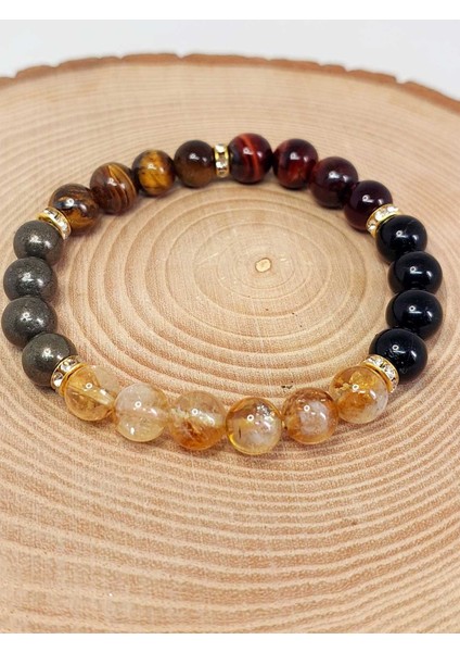 Bolluk & Bereket Enerjisi 8mm Özel Kombinasyon Doğal Taş Kadın Bileklik indirimleri