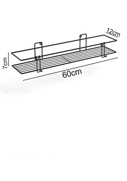Büyük Boy Yapışkanlı Şampuanlık Banyo Düzenleyici Siyah Banyo Rafı Paslanmaz Kancalı Duş Organizer