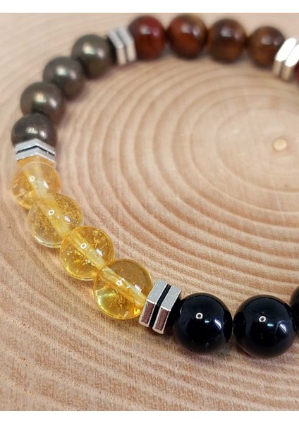 Bolluk & Bereket Enerjisi 8mm Özel Kombinasyon Erkek Bileklik fiyatları