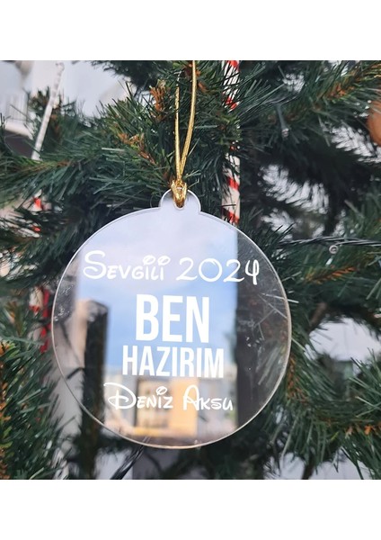 Kişiye Özel Isimli Şeffaf Pleksi Yılbaşı Ağaç Süsü- 2, Yılbaşı Hediyesi, Isme Özel Ağaç Süsü, Yeni Yıl Mesajlı Hediye fiyatları