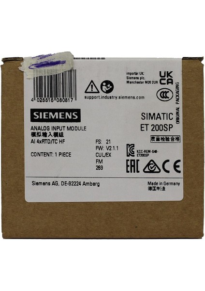 6ES7134-6JD00-0CA1 Sımatıc Et 200SP, Analog Input