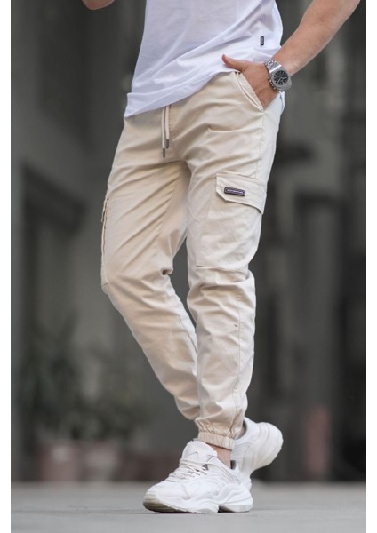 Taş Rengi Kargo Cep Jogger Pantolon 5437 modelleri