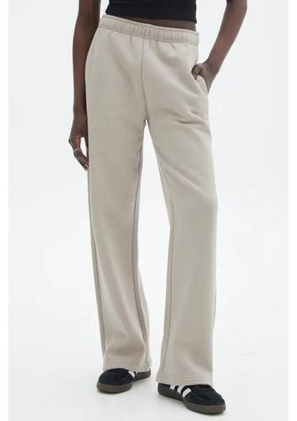Bej Wide Leg Basic Eşofman Altı MG1916