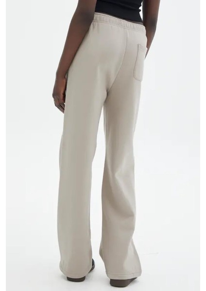 Bej Wide Leg Basic Eşofman Altı MG1916