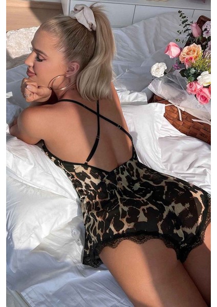 Leopar Tulum Gecelik Pijama modelleri