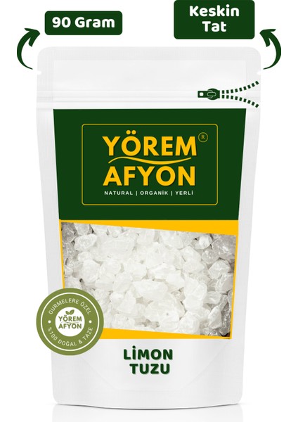 Yörem Afyon Kristal Beyaz Keskin Tatlı Saf Limon Tuzu | 90gr.