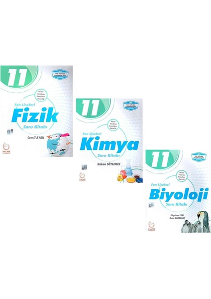 11. Sınıf Fen Lisesi Fizik Kimya ve Biyoloji Soru Bankası Seti 3 Kitap