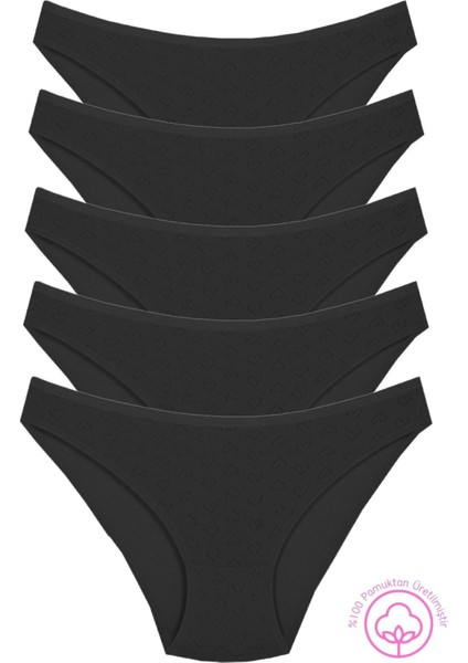 1501 Kalpli Pamuklu 5'li Kadın Bikini Külot Paketi 1501-V2