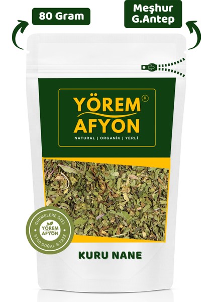 Yörem Afyon Meşhur Gaziantep Nizip Güneşte Kurutulmuş Keskin Aromalı Kuru Nane, Narpız | 80gr.