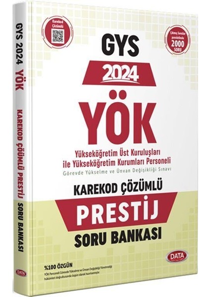 2024 YÖK Üst Kuruluşları Ile YÖK Personeli GYS Prestij Soru Bankası Karekod Çözümlü