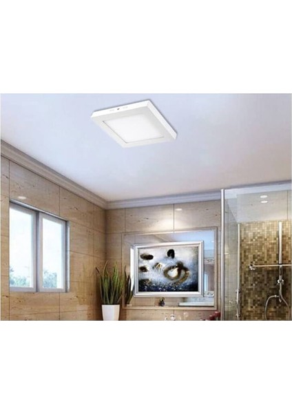 24W 6500K Beyaz Işık Sıva Üstü Kare LED Panel Hs 1041