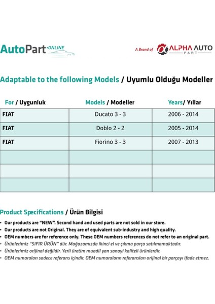Fiat Fiorino Için Cam Düğmesi Açma Kapağı 3'lü fiyatları
