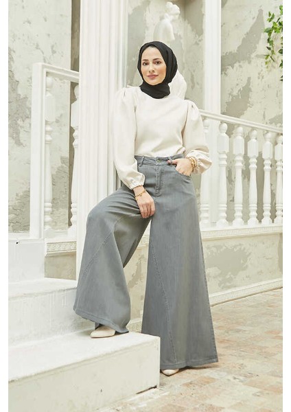 1162-DENIM Pantolon Etek Gri fiyatları