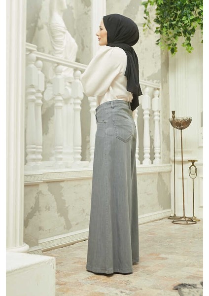 1162-DENIM Pantolon Etek Gri modelleri