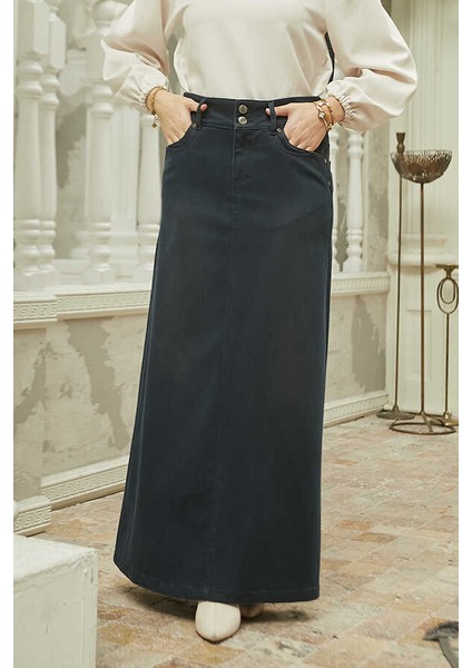 2058-DENIM Etek Indigo modelleri
