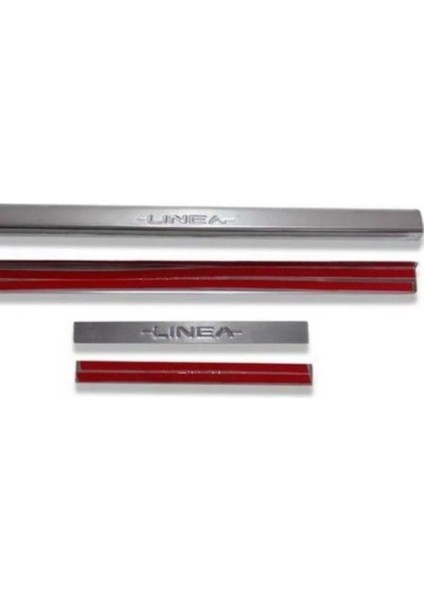 Alminox Oto Fıat Linea Krom Kapı Eşiği 2006 ve Üzeri 4 Parça Paslanmaz Çelik