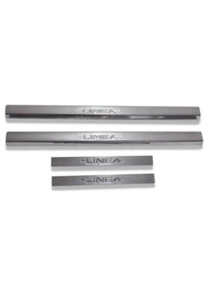 Alminox Oto Fıat Linea Krom Kapı Eşiği 2006 ve Üzeri 4 Parça Paslanmaz Çelik