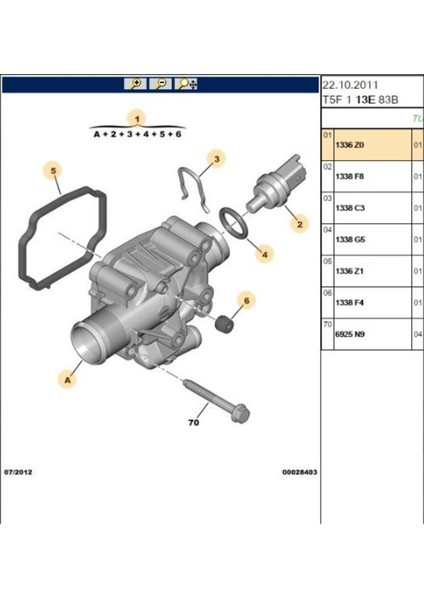 Termostat C2 206 207 ET3J4 TU5JP4 1.4-1.6ı (1336.Z0)