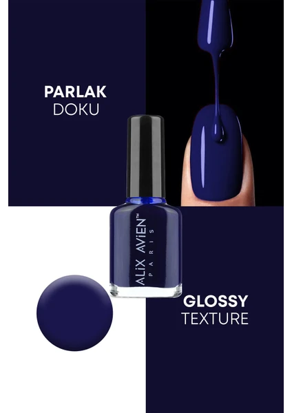 Alix Avien Lacivert Oje 25 - Yüksek Pigmentli Uzun Süreli Kalıcılık Hızlı Kuruma - Nail Lacquer 25