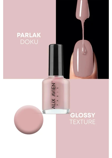 Alix Avien Pembe Nude Oje 46 - Yüksek Pigmentli Uzun Süreli Kalıcılık Hızlı Kuruma - Nail Lacquer 46