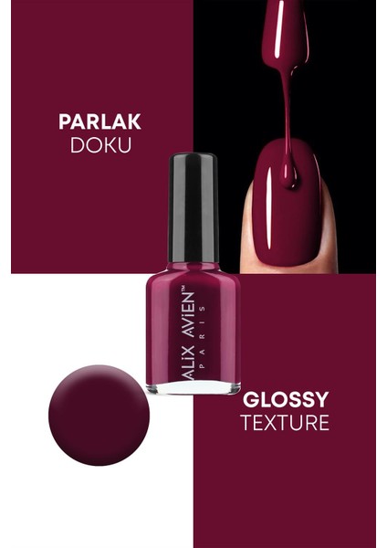 Bordo Oje 21 - Yüksek Pigmentli Uzun Süreli Kalıcılık Hızlı Kuruma - Nail Lacquer 21