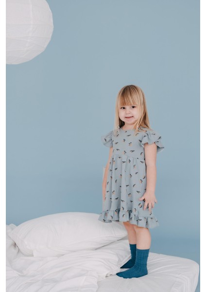 Kız Çocuk Fırfırlı Pijama Elbise indirimleri