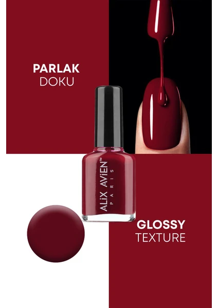 Alix Avien Bordo Oje 17  - Yüksek Pigmentli Uzun Süreli Kalıcılık Hızlı Kuruma - Nail Lacquer 17