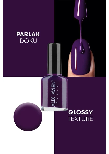 Alix Avien Mor Oje 20  - YükseK Pigmentli Uzun Süreli Kalıcılık Hızlı Kuruma - Nail Lacquer 20