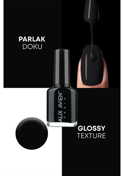 Alix Avien Siyah Oje 27 - Yüksek Pigmentli Uzun Süreli Kalıcılık Hızlı Kuruma - Nail Lacquer 27