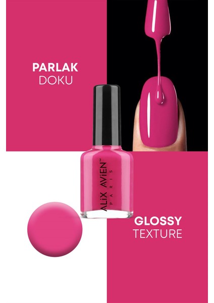 Fuşya Oje 102 - Yüksek Pigmentli Uzun Süreli Kalıcılık Hızlı Kuruma - Nail Lacquer 102