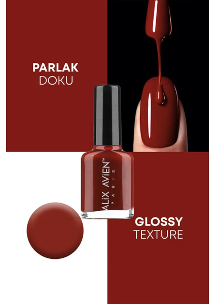 Alix Avien Kiremit Kahve Oje 12 - Yüksek Pigmentli Uzun Süreli Kalıcılık Hızlı Kuruma - Nail Lacquer 12