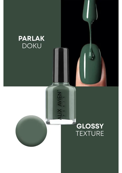 Alix Avien Soluk Yeşil 110 - Yüksek Pigmentli Uzun Süreli Kalıcılık Hızlı Kuruma - Nail Lacquer 110