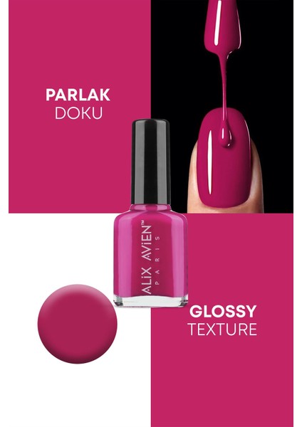 Fuşya Oje 18 - Yüksek Pigmentli Uzun Süreli Kalıcılık Hızlı Kuruma - Nail Lacquer 18