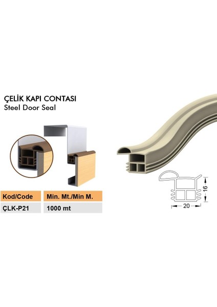 Çelik Kapı - Kasa Fitili - Contası Çelik Kapı Contası 6 Metre Beyaz Çlkp-21