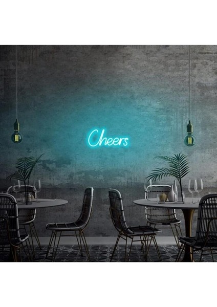 Cheers - LED Dekoratif Duvar Aydınlatması Neon Duvar Yazısı Sihirli LED Mesajlar - N68