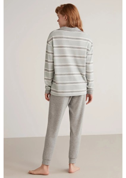 Uzun Kol Yumuşak Dokulu Kadın Pijama Takım 2426 fırsatları