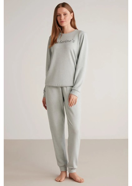 Uzun Kol Yumuşak Dokulu Kadın Pijama Takım 2428