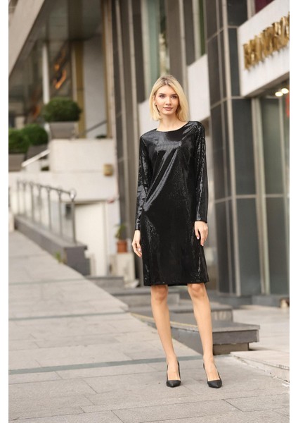 Kadın Bisiklet Yaka Payet Elbise fiyatları