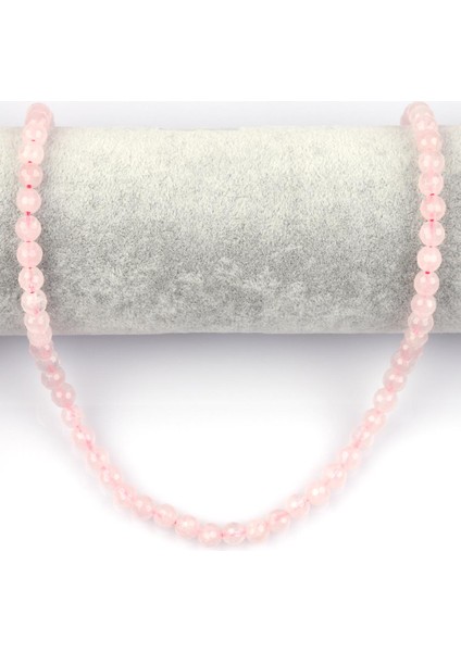 Pembe Kuvars Doğal Taş Dizi 6 mm Fasetli Küre Kesim fiyatları