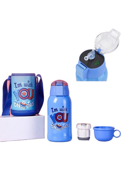 316 Paslanmaz Çelik Çocuk Soğuk Yalıtım Kupası LED Akıllı Termos Su Kupası 500ML (Yurt Dışından)